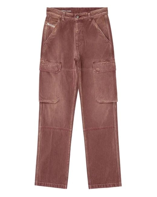 DIESEL D-pot ストレート カーゴジーンズ Red