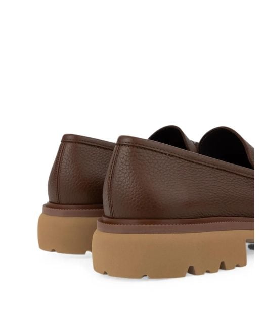 Ferragamo Brown Gancini Ornament Loafers for men