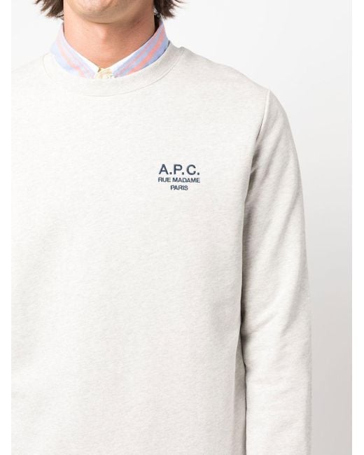 A.P.C. Sweatshirt mit Logo-Print in White für Herren