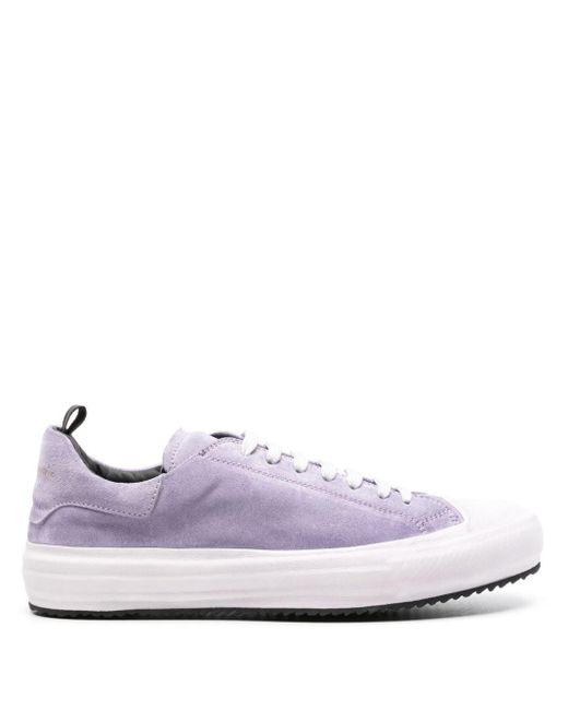 Officine Creative White Lace-up Suede Sneakers for men