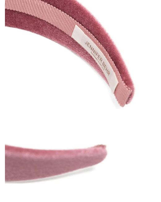 Jennifer Behr Pink Floral-Appliqué Velvet Headband
