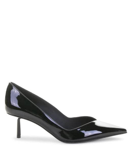 Le Silla Black Pointed-Toe Heeled Pumps