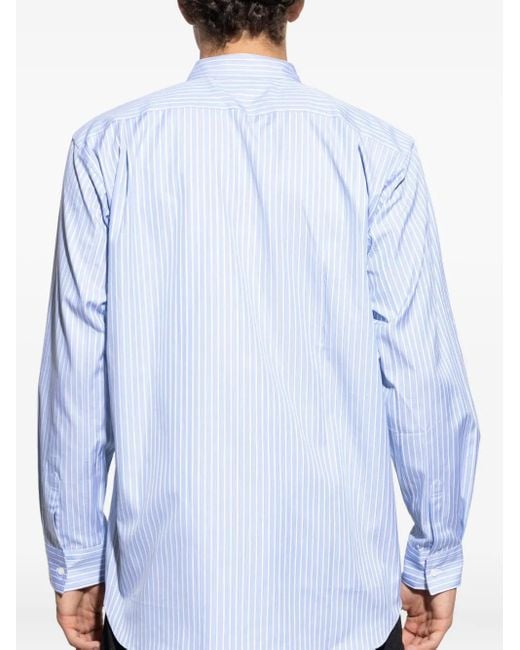 Comme des Garçons White Long-Sleeve Button-Up Shirt With Appliqué Detail for men