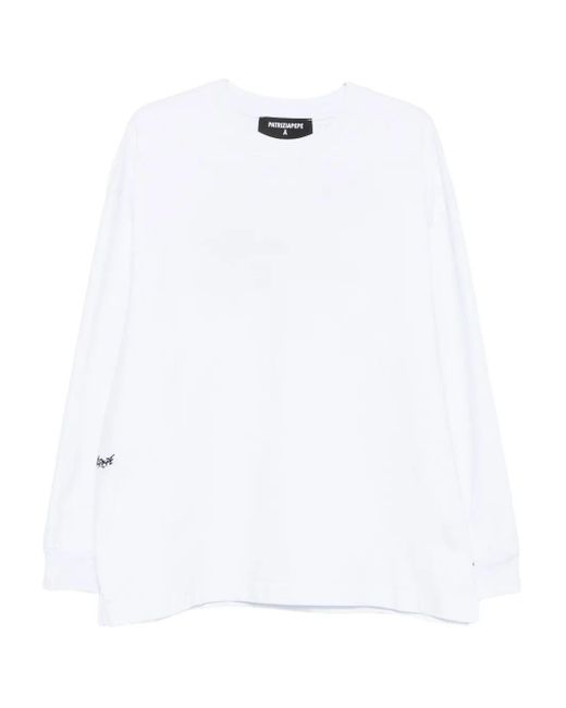 Patrizia Pepe White Long-Sleeve Sweatshirt for men