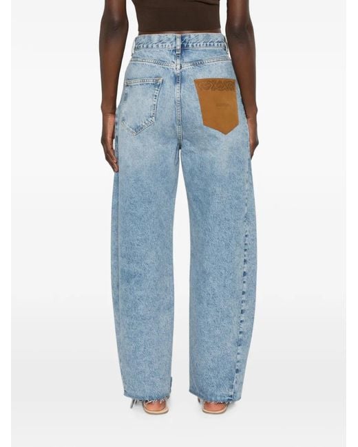 Sandro Blue Jeans Mit Leder-Patch