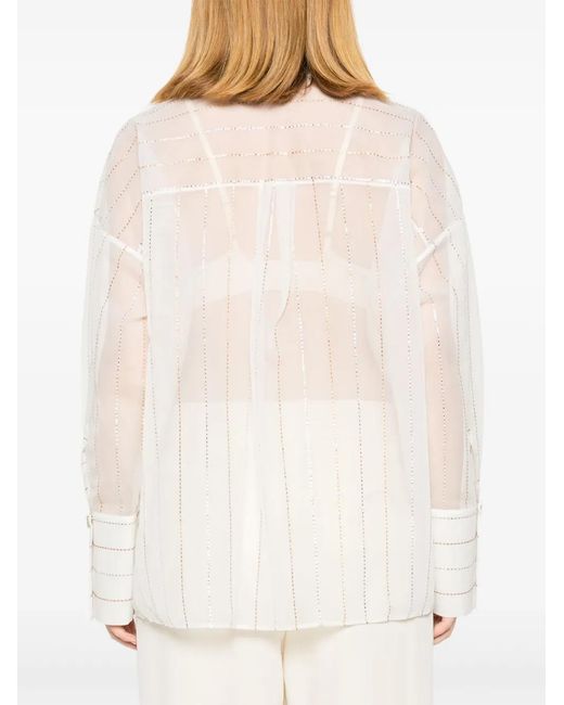 Genny White Striped Blouse