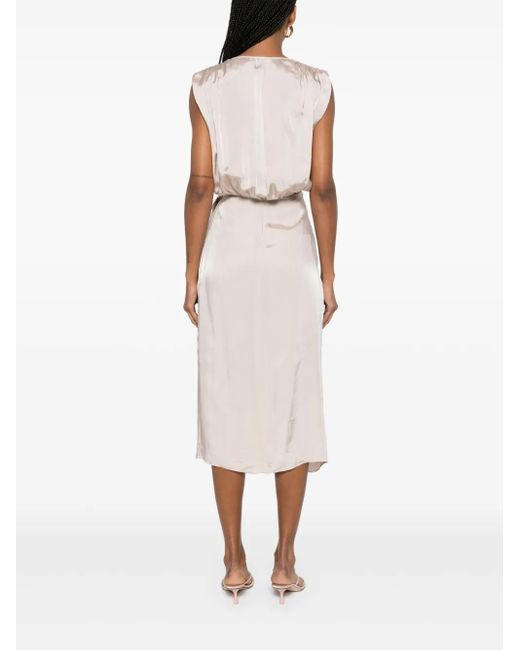 Blumarine Natural Midikleid Aus Twill