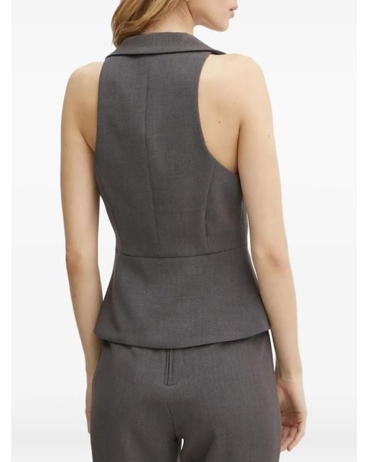 Bardot Gray Halterneck Button Top