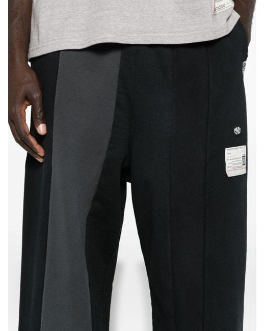 Maison Mihara Yasuhiro Black Vertical Switching Mid-rise Track Trousers for men