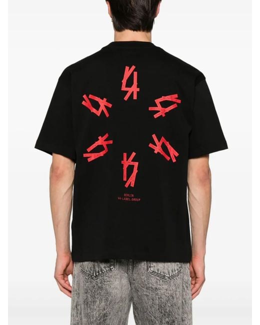 44 Label Group Black Lasered Cotton T-Shirt
