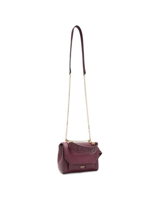 Lancel Purple Ninon Grained Leather Shoulder Bag