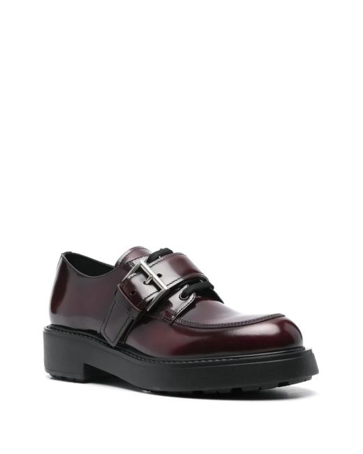 Prada Black Buckle-Detailed Brogue