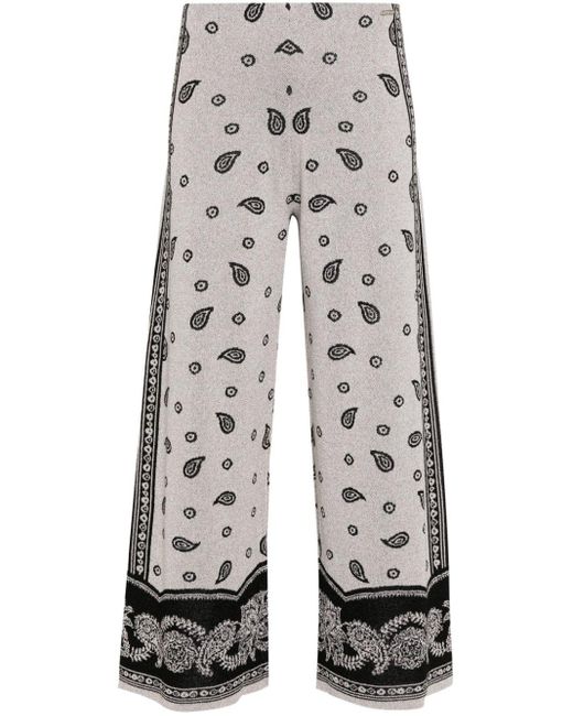 Pantalon ample à imprimé bandana Liu Jo en coloris Gray
