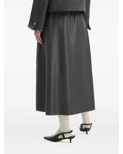 B+ AB Gray A-Line Midi Skirt