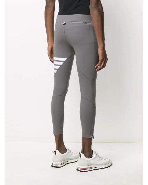 Thom Browne Gray 4-Bar Stripe Lightweight Compression Tights for men