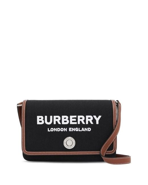 Burberry Black Small Logo-Print Crossbody Bag