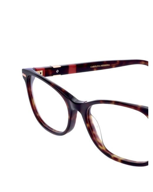 Carolina Herrera White Tortoiseshell-Effect Rectangle-Frame Glasses