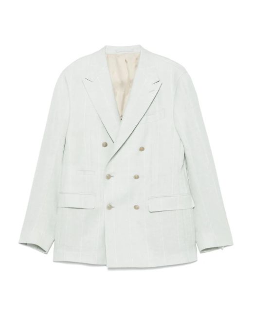 Eleventy White Double-Breasted Blazer for men