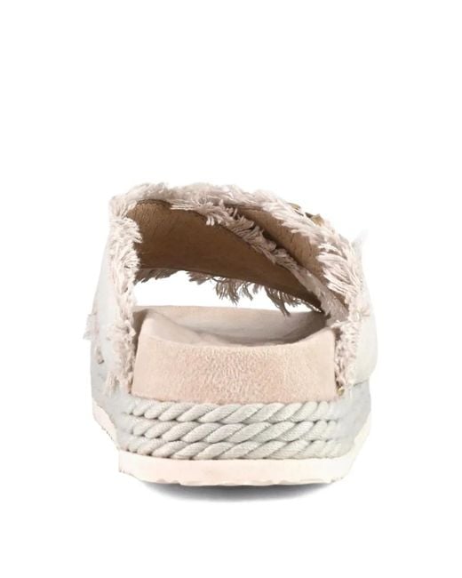 Mou White Canvas Sandals