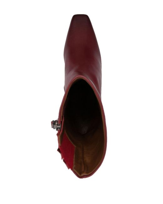 Marsèll 45mm Square-toe Leather Boots in het Red