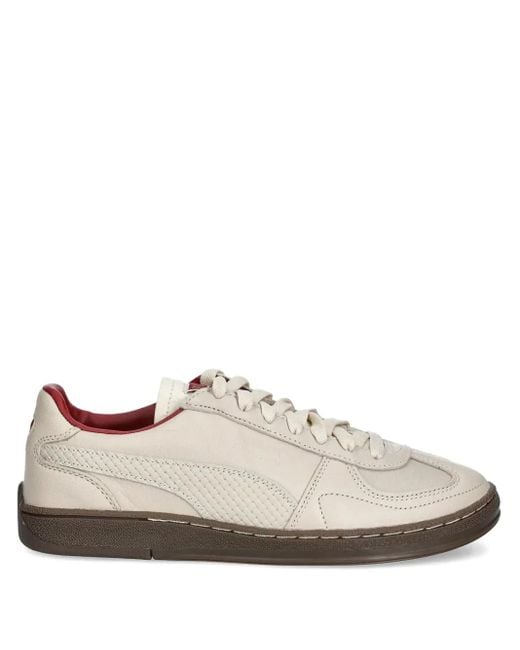 PUMA White Super Tea Leather Panelled Sneakers for men