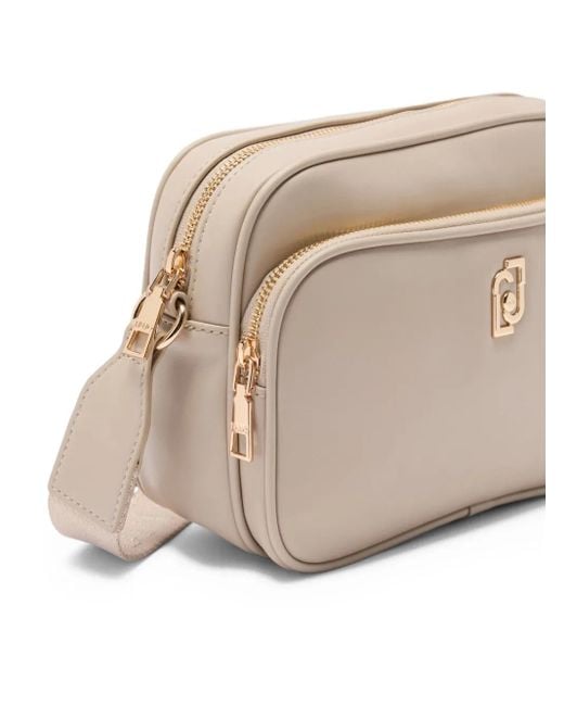 Liu Jo Natural Medium Logo-Plaque Zip-Fastening Cross Body Bag