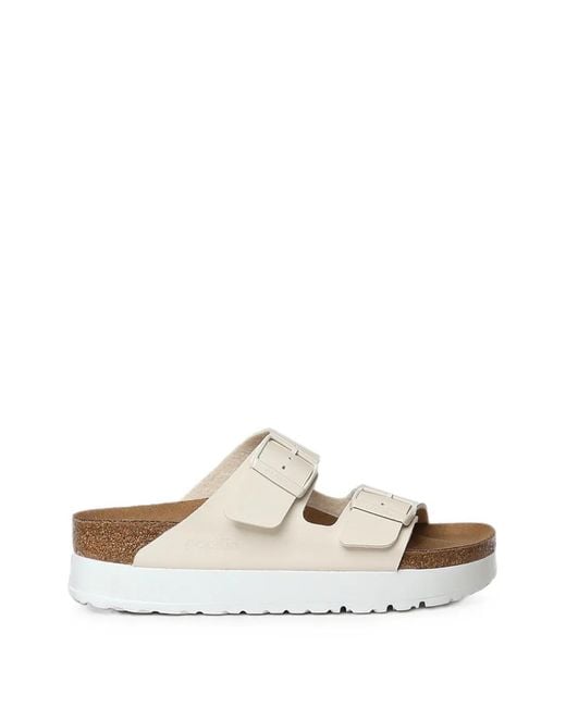 Birkenstock White Arizona Flex Platform Sandals