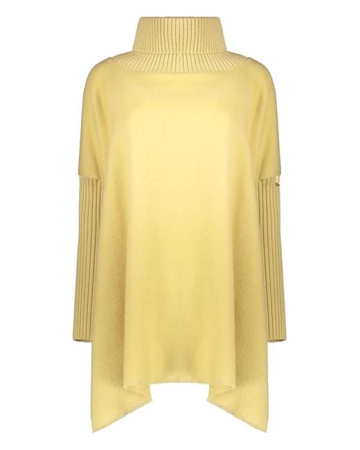 Herno Yellow High-Collar Asymmetrical Shirt