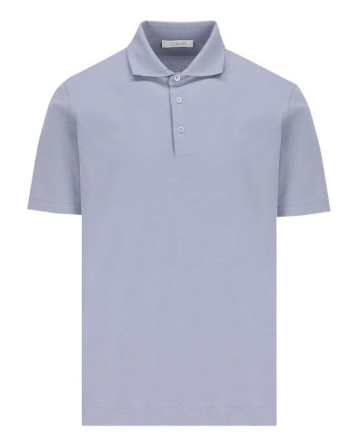 Cruciani Blue Three-Button Polo Shirt for men