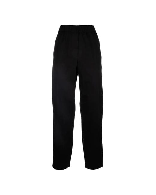 Peserico Black Chain-Trim Elasticated-Waistband Trousers