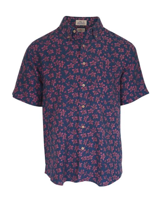 メンズ Faherty Brand フローラル シャツ Blue
