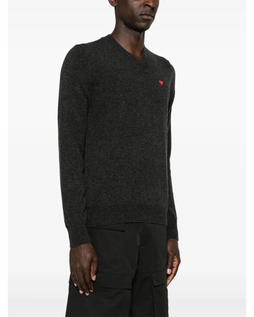 COMME DES GARÇONS PLAY Black Heart-Patch Wool Jumper