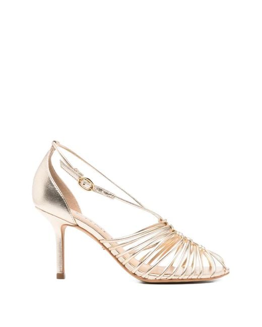 Werner White Strappy Cage Sandals