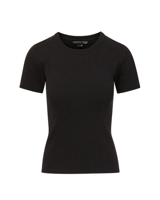 Veronica Beard Black Pruitt Ribbed T-Shirt