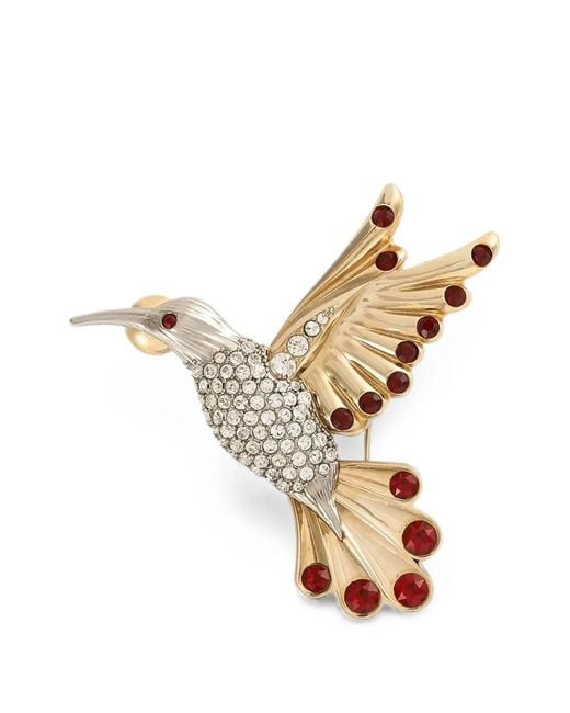Dolce & Gabbana Metallic Hummingbird Brooch for men
