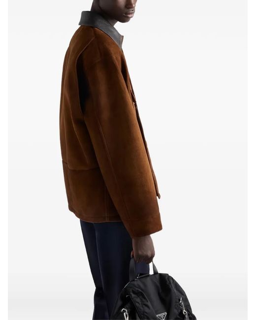 Prada Brown Suede Caban Jacket for men