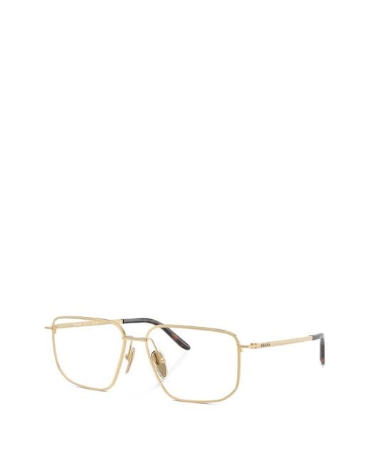 Prada White Rectangle-Frame Glasses