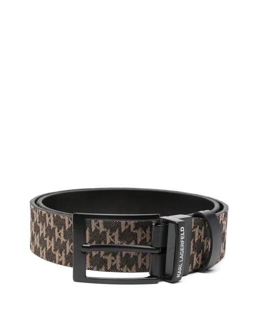 Karl Lagerfeld Black Logo Buckle Belt for men