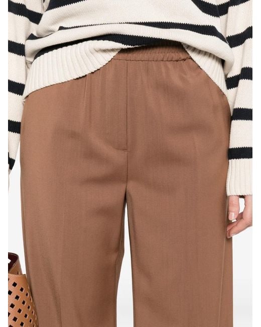 Weekend by Maxmara Brown Elasticated Wide-Leg Trousers