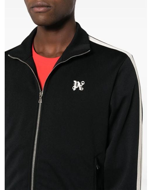 Palm Angels Black Monogram Classic Zipped Jacket for men
