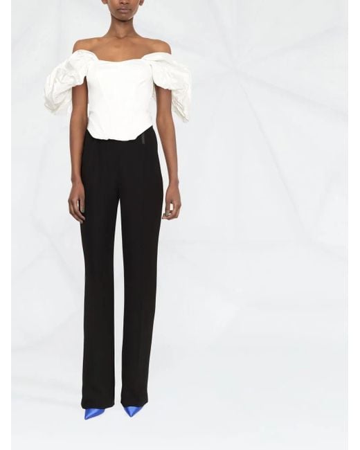 V:PM ATELIER White Off-Shoulder Puff Sleeve Blouse