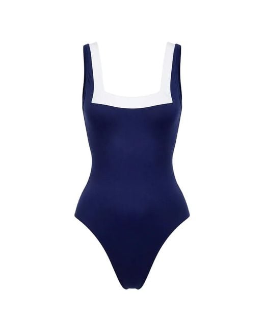 Banana Moon Blue Square Neck Swimsuit