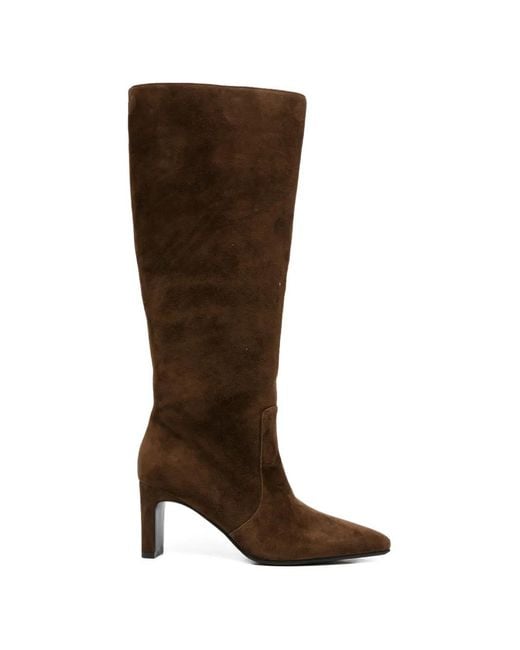 ADRIANNA FERETTI Brown Pointed-Toe Suede Boots