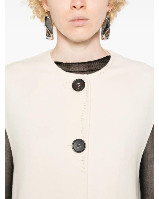 Abrigo con logo bordado Marni de color Natural