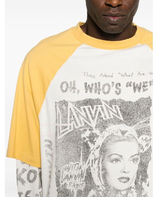 Lanvin White X Future Layered Cotton T-shirt for men