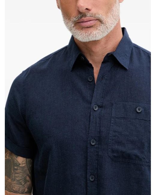 Mammut Blue Alvra Short-Sleeve Chest-Pocket Shirt for men