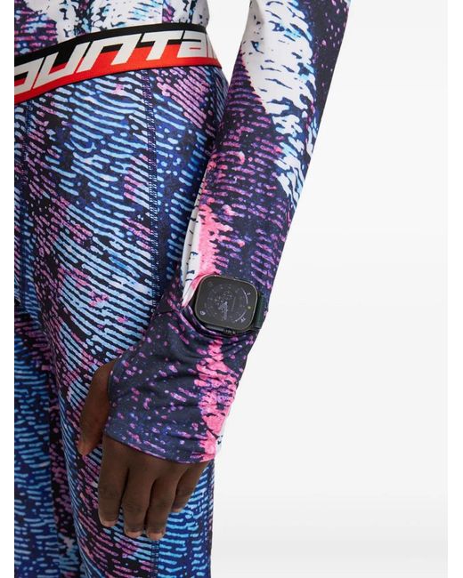 Aztech Mountain Blue Printed Performance Top for men