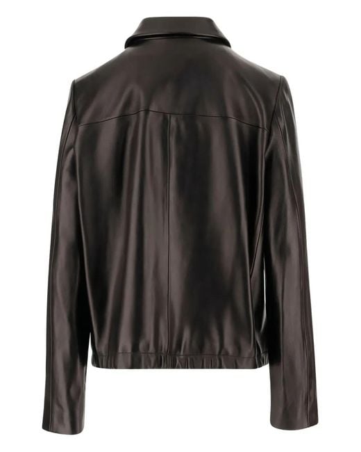 Khaite Black Jackson Zip-Up Leather Jacket