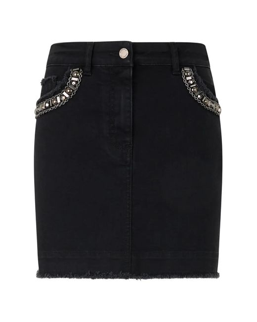 Alberta Ferretti Black Embellished Mini Skirt