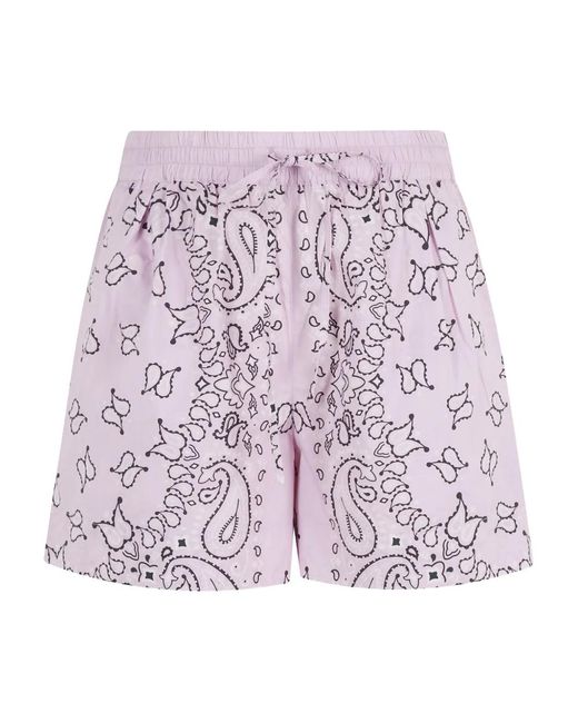 Essentiel Antwerp Purple Paisley Print Shorts